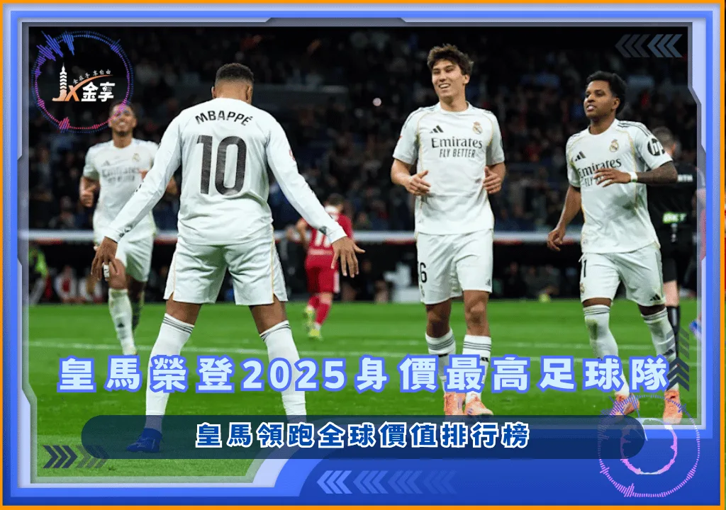 皇家馬德里榮登2025全球身價最高足球隊